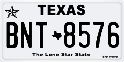 TX license plate BNT8576