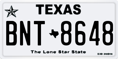 TX license plate BNT8648