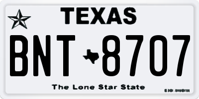 TX license plate BNT8707