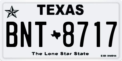 TX license plate BNT8717