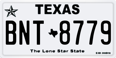 TX license plate BNT8779
