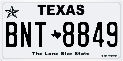 TX license plate BNT8849