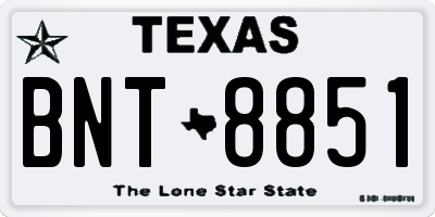 TX license plate BNT8851
