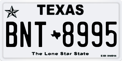 TX license plate BNT8995