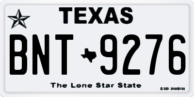 TX license plate BNT9276