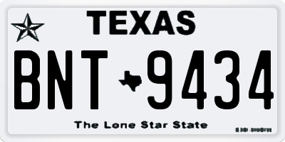 TX license plate BNT9434