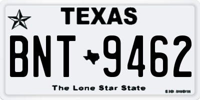 TX license plate BNT9462