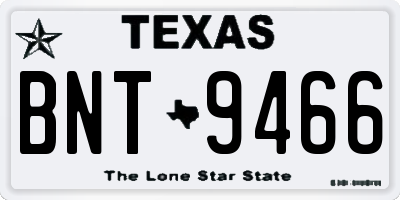 TX license plate BNT9466