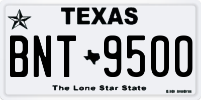 TX license plate BNT9500