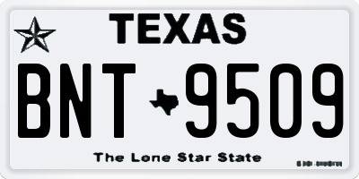 TX license plate BNT9509