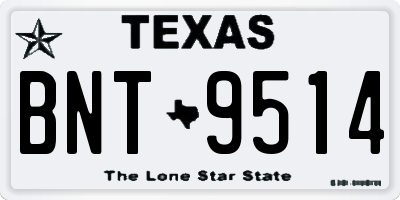 TX license plate BNT9514