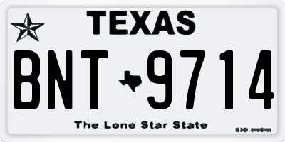 TX license plate BNT9714