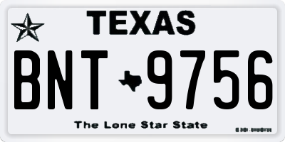 TX license plate BNT9756