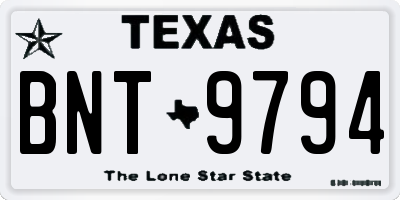 TX license plate BNT9794