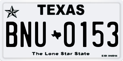 TX license plate BNU0153