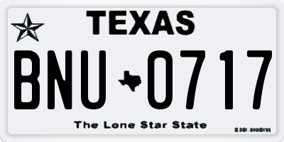TX license plate BNU0717