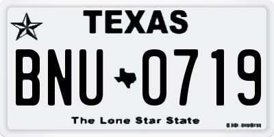 TX license plate BNU0719
