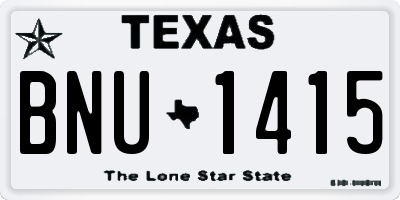 TX license plate BNU1415