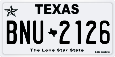 TX license plate BNU2126