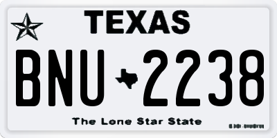 TX license plate BNU2238