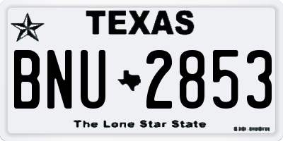 TX license plate BNU2853