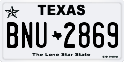 TX license plate BNU2869