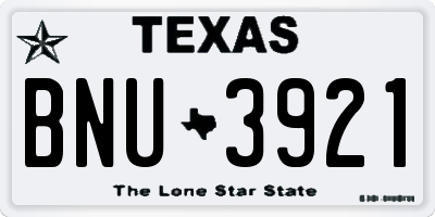 TX license plate BNU3921