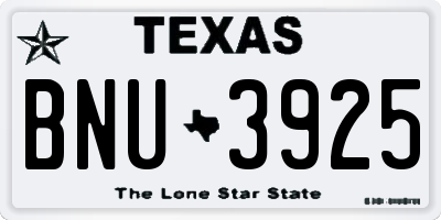 TX license plate BNU3925