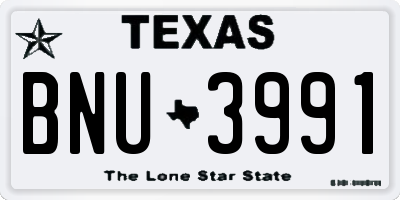 TX license plate BNU3991