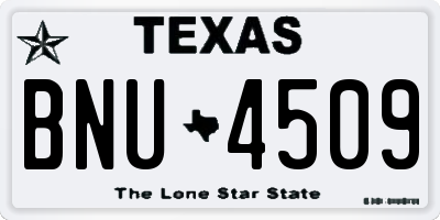 TX license plate BNU4509