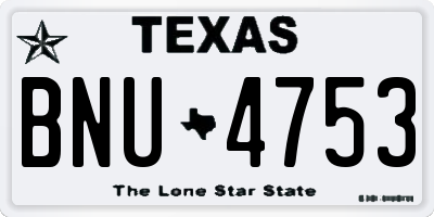 TX license plate BNU4753