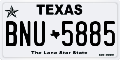 TX license plate BNU5885
