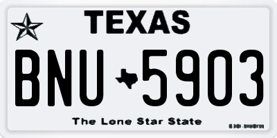 TX license plate BNU5903