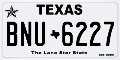 TX license plate BNU6227