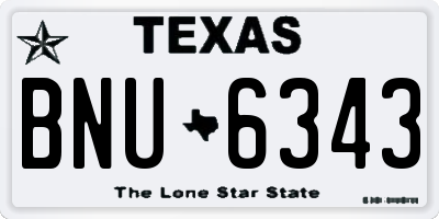 TX license plate BNU6343