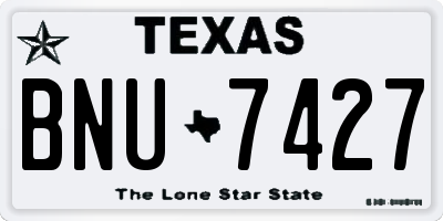 TX license plate BNU7427