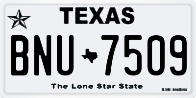 TX license plate BNU7509