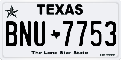TX license plate BNU7753