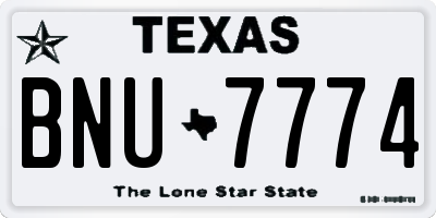 TX license plate BNU7774