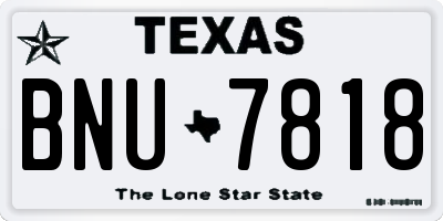TX license plate BNU7818