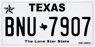 TX license plate BNU7907