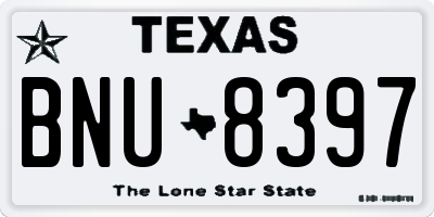 TX license plate BNU8397