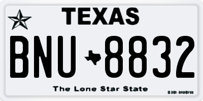 TX license plate BNU8832