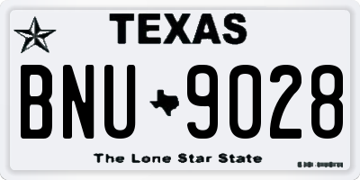 TX license plate BNU9028