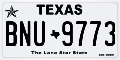 TX license plate BNU9773