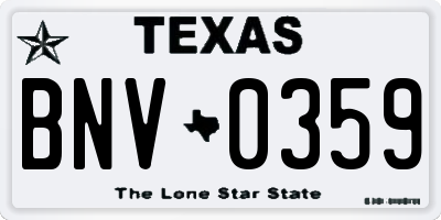 TX license plate BNV0359