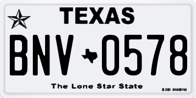 TX license plate BNV0578