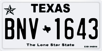 TX license plate BNV1643