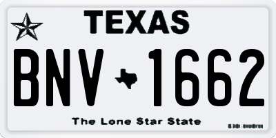 TX license plate BNV1662