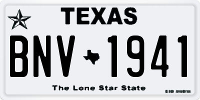 TX license plate BNV1941